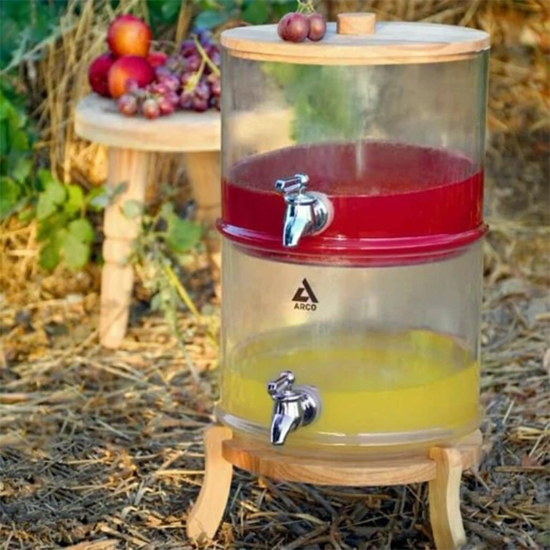 کلمن شیشه ای پایه بامبو Arco ظرفیت 8 لیتری
