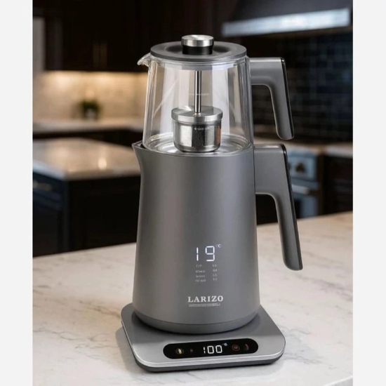 چای ساز لاریزو مدل LA-1470 ظرفیت ۱.۸ لیتر با کتری استیل ضد زنگ