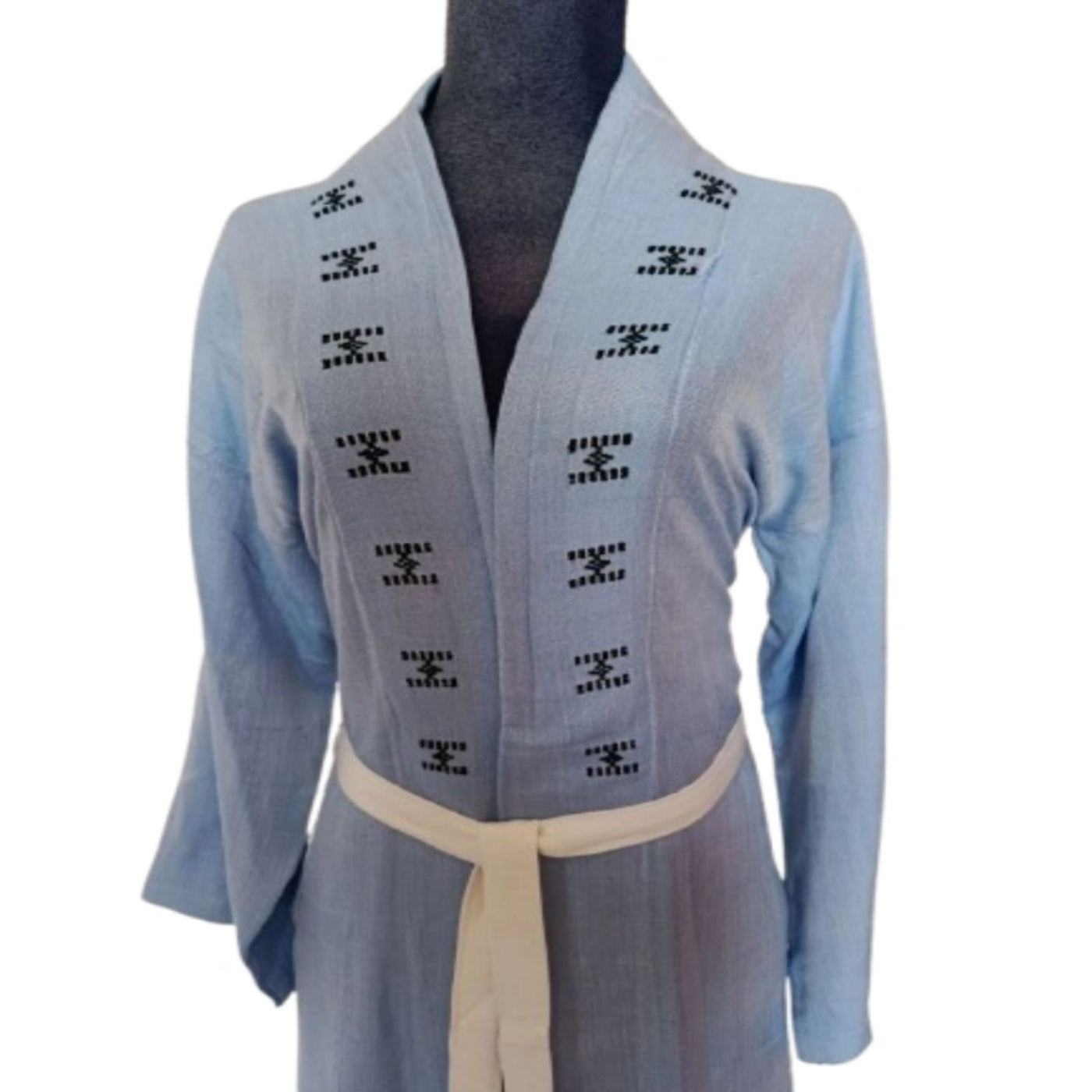 تصویر  تن پوش حمام بزرگسال یقه طرح دار