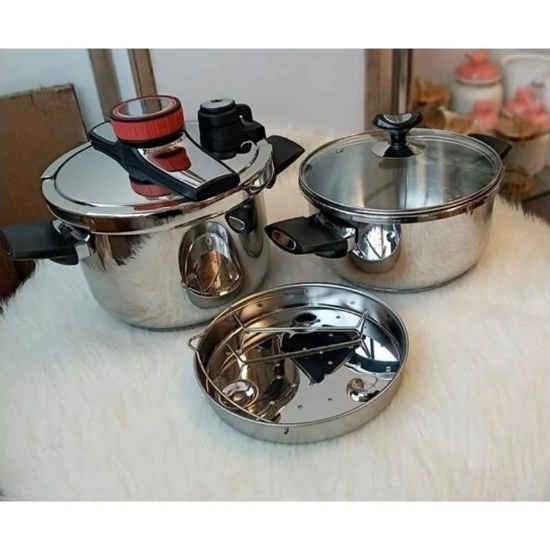 تصویر  زودپز استیل یونیک 5+7 لیتر دوقلو مدل Unique 999Z