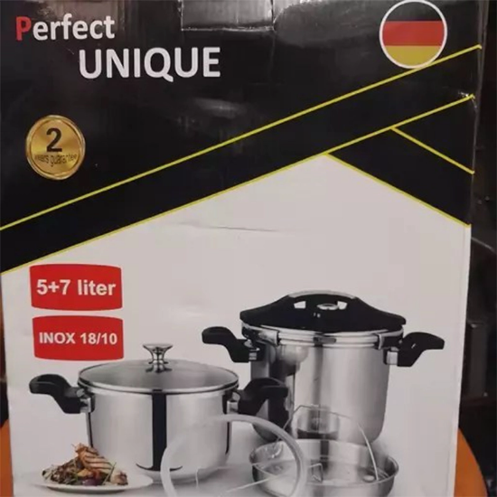 تصویر  زودپز استیل یونیک 5+7 لیتر دوقلو مدل Unique 999Z