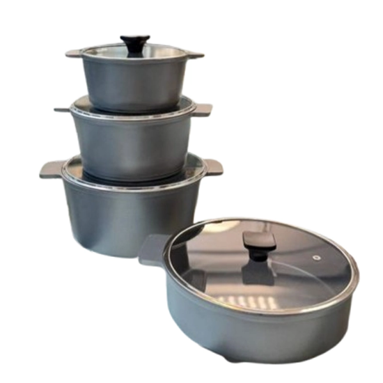 تصویر  سرویس قابلمه 8 پارچه چدن گرانیتی برند AMD