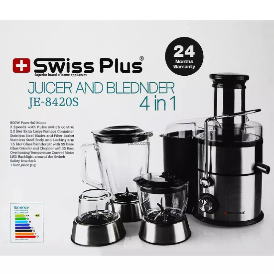 آبمیوه گیری 4 کاره سوئیس پلاس JE-8420S