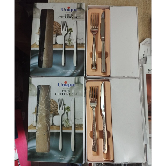 تصویر  کارد و چنگال 6 نفری یونیک در دو طرح