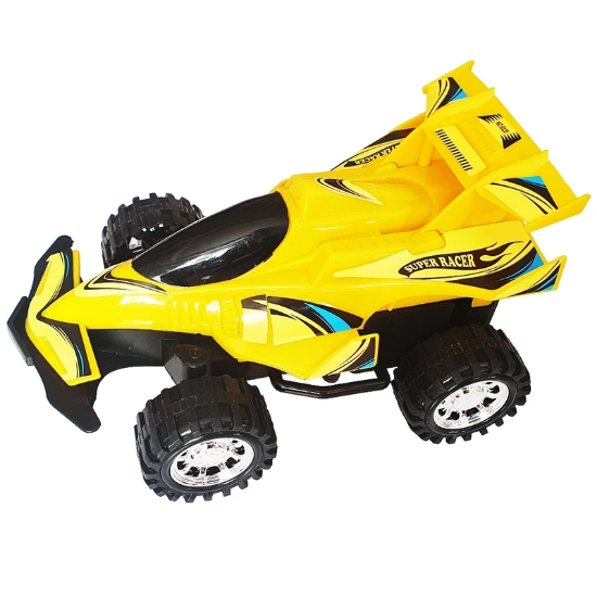 تصویر  اسباب بازی ماشین مسابقه‌ای زرد سرعت‌بالا سوپر