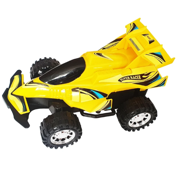 تصویر  اسباب بازی ماشین مسابقه‌ای زرد سرعت‌بالا سوپر