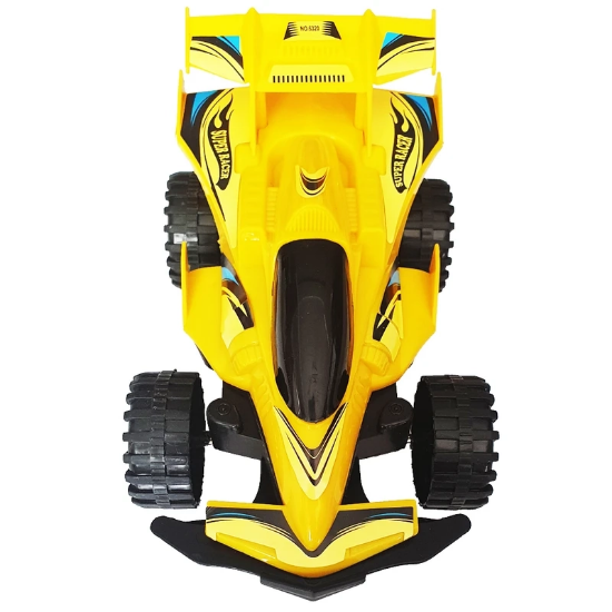 تصویر  اسباب بازی ماشین مسابقه‌ای زرد سرعت‌بالا سوپر