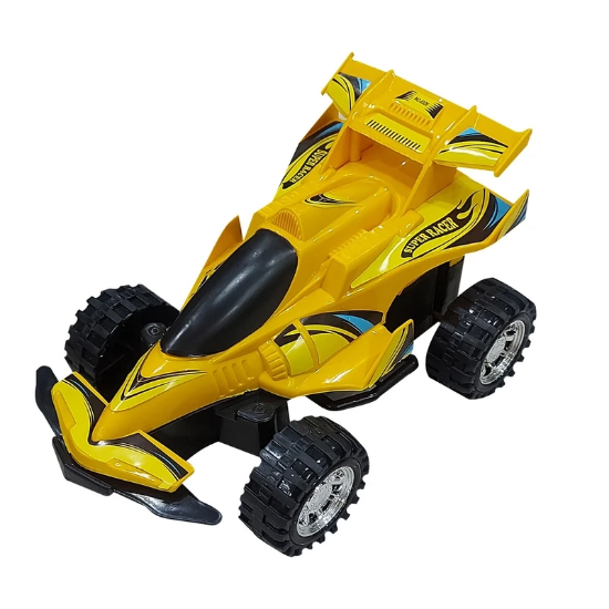 تصویر  اسباب بازی ماشین مسابقه‌ای زرد سرعت‌بالا سوپر