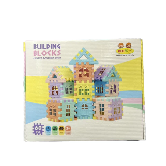 بلوک خانه سازی 60 قطعه Red Toys مدل RT-1103