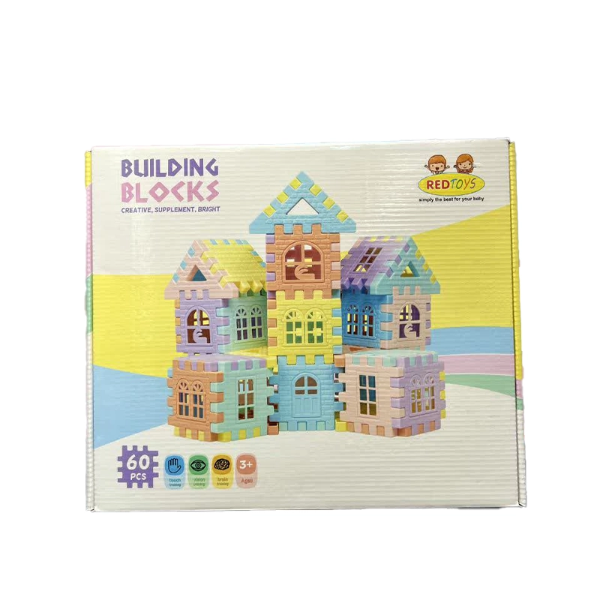 بلوک خانه سازی 60 قطعه Red Toys مدل RT-1103