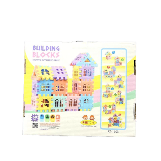 بلوک خانه سازی 60 قطعه Red Toys مدل RT-1103