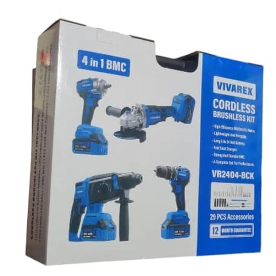 تصویر  کیت شارژی براشلس 4 عددی ویوارکس VR2404-BCK