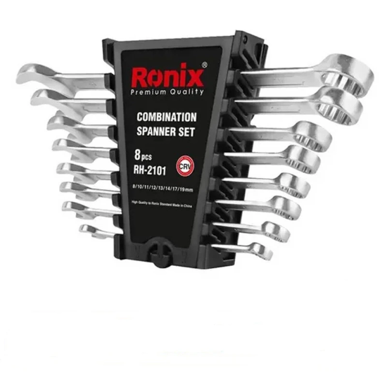 تصویر  آچار یک سر تخت یک سر رینگ رونیکس مدل RH-2101 مجموعه 8 عددی