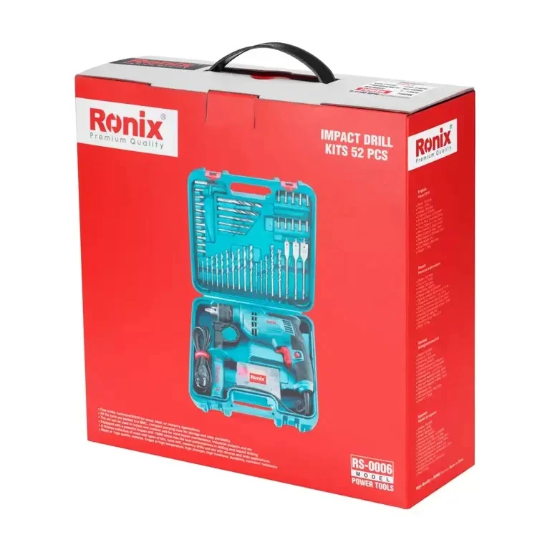 تصویر  دریل چکشی رونیکس مدل RS-0006 با قدرت ۷۵۰ وات و ۵۲ پارچه