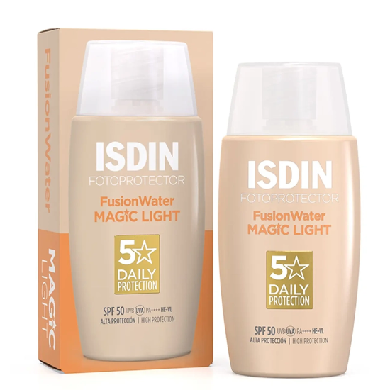 تصویر  ضد آفتاب رنگی ایزدین ISDIN مجیک فیوژن واتر با SPF50 و حجم 50ml