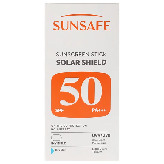 تصویر  ضد آفتاب صورت و بدن بی رنگ سان‌ سیف مدل Solar Shield SPF50 پوست خشک