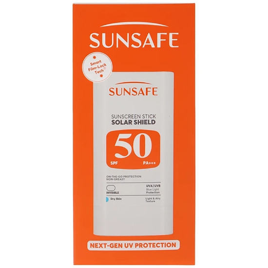 تصویر  ضد آفتاب صورت و بدن بی رنگ سان‌ سیف مدل Solar Shield SPF50 پوست خشک