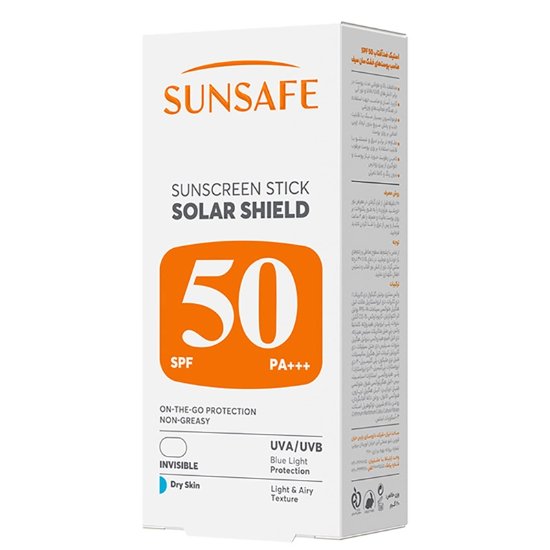 تصویر  ضد آفتاب صورت و بدن بی رنگ سان‌ سیف مدل Solar Shield SPF50 پوست خشک