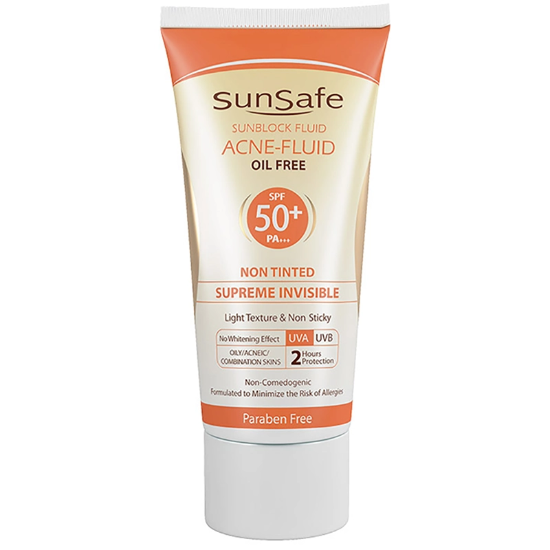 تصویر  فلوئید ضد آفتاب فاقد چربی سان سیف SPF50 حجم 50 میلی‌لیتر