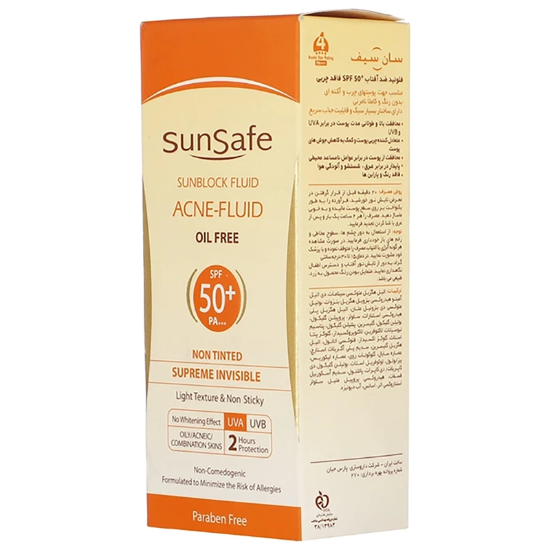 تصویر  فلوئید ضد آفتاب فاقد چربی سان سیف SPF50 حجم 50 میلی‌لیتر