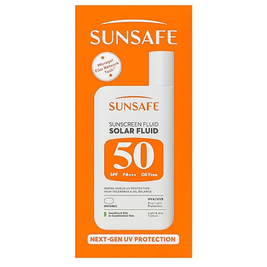 تصویر  ضد آفتاب فلوئید سان سیف مدل SPF50 مناسب پوست چرب و مختلط 55 میلی‌لیتر