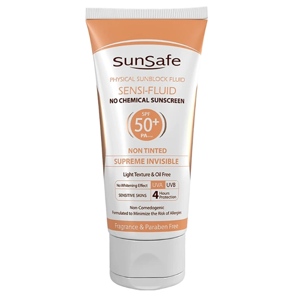 تصویر  کرم ضد آفتاب سان سیف sunsafe با SPF50 مناسب پوست حساس حجم 50ml