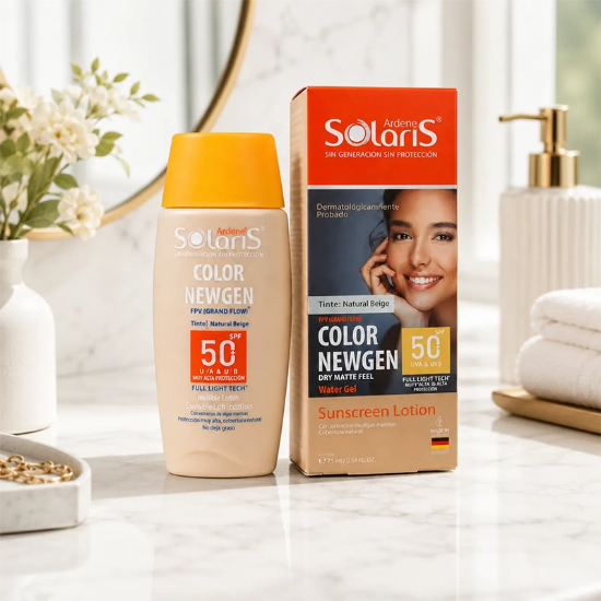 تصویر  لوسیون ضد آفتاب رنگی آردن سولاریس مدل Color Newgen با SPF50 بژ طبیعی