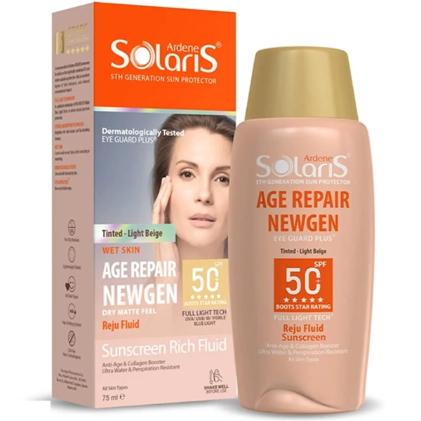 تصویر  ضد آفتاب رنگی ضد چروک آردن سولاریس مدل Age Repair NEWGEN بژ روشن SPF50+