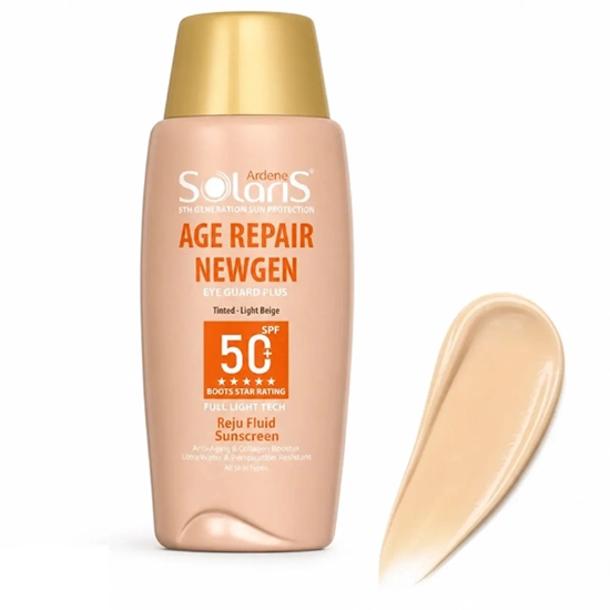 تصویر  ضد آفتاب رنگی ضد چروک آردن سولاریس مدل Age Repair NEWGEN بژ روشن SPF50+
