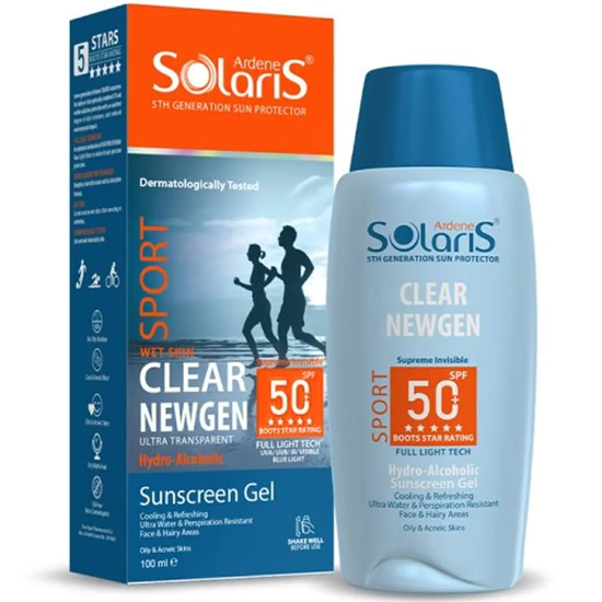 تصویر  ژل ضد آفتاب بی رنگ آردن سولاریس مدل SPORT با SPF50 حجم 100ml