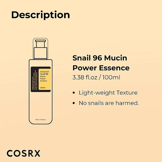 تصویر  اسنس حلزون کوزارکس COSRX اصل مدل Advanced Snail آبرسان و ترمیم کننده 100ml