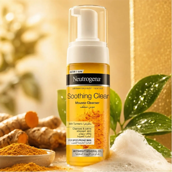 تصویر  فوم شستشو صورت نوتروژینا Neutrogena اصل مدل Soothing Clear مناسب پوست چرب 150ml