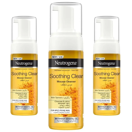 تصویر  فوم شستشو صورت نوتروژینا Neutrogena اصل مدل Soothing Clear مناسب پوست چرب 150ml