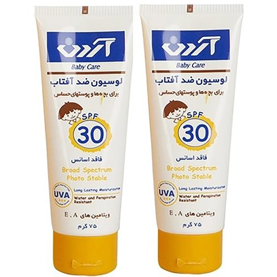 تصویر  لوسیون ضد آفتاب کودک و پوست حساس آردن با SPF30 وزن 75 گرم