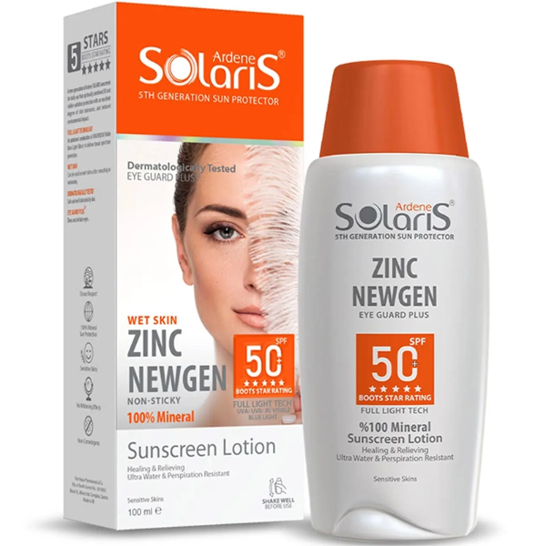 تصویر  لوسیون ضد آفتاب فیزیکال آردن سولاریس مدل Zinc NEWGEN +SPF50 بی رنگ