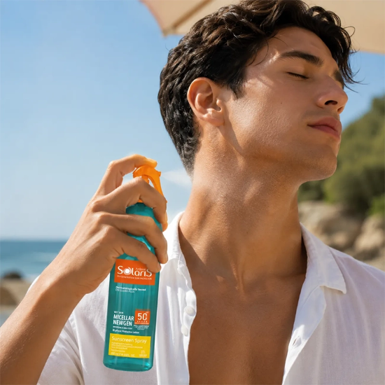تصویر  اسپری ضد آفتاب دوفاز آردن سولاریس مدل Micellar Newgen با SPF50