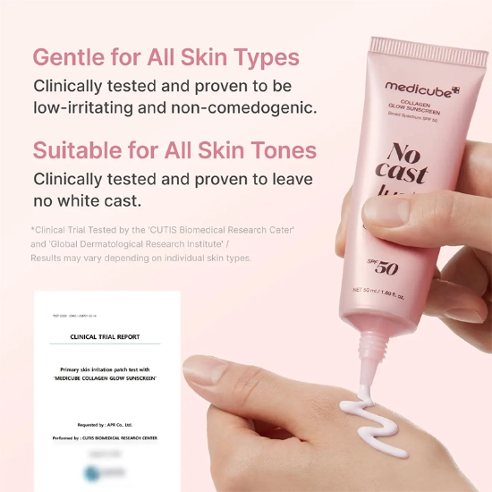 تصویر  ضد آفتاب کلاژن گلو مدی کیوب medicube اصل حجم 50ml با SPF 50 بی رنگ
