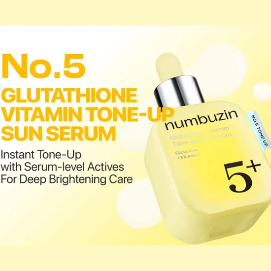تصویر  سرم ضد آفتاب نامبوزین Numbuzin مدل No.5+ تون آپ SPF50+