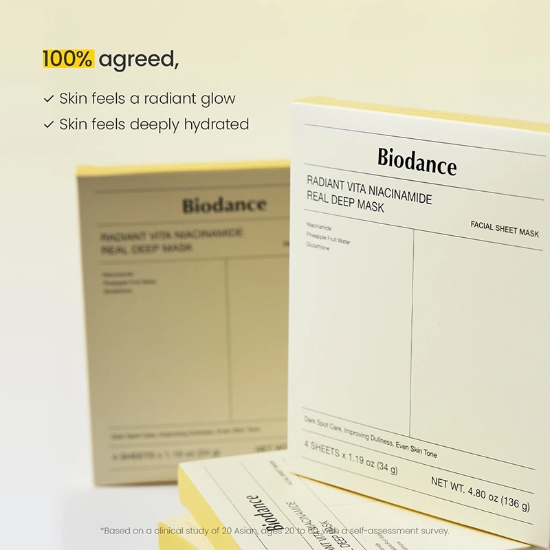 تصویر  ماسک هیدروژلی روشن کننده صورت بایودنس Biodance مدل Vita Niacinamide