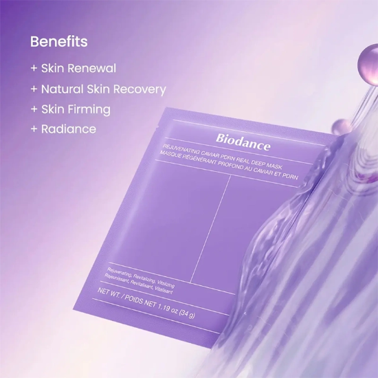 تصویر  ماسک صورت بایودنس Biodance مدل Caviar PDRN Real Deep بسته 4 عددی