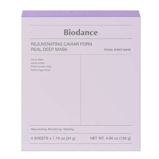 تصویر  ماسک صورت بایودنس Biodance مدل Caviar PDRN Real Deep بسته 4 عددی