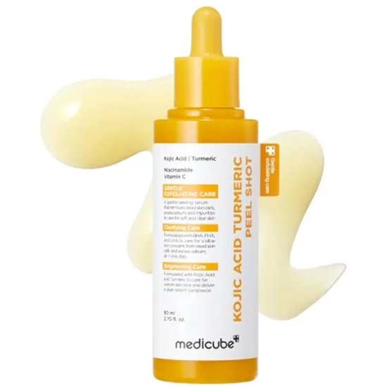 تصویر  سرم پیل شات زردچوبه و کوجیک اسید مدی کیوب Medicube لایه بردار 80ml