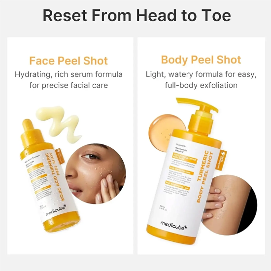 تصویر  سرم پیل شات زردچوبه و کوجیک اسید مدی کیوب Medicube لایه بردار 80ml