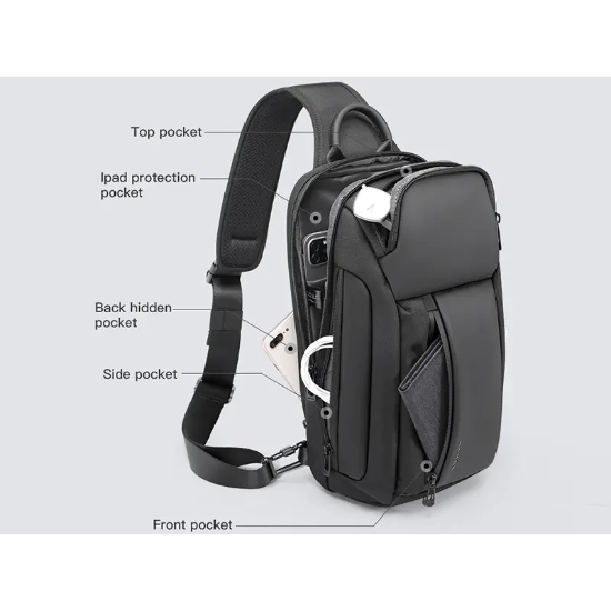 تصویر  کیف کراس بادی مردانه بنج اصل Bange BG-7566 ضدآب