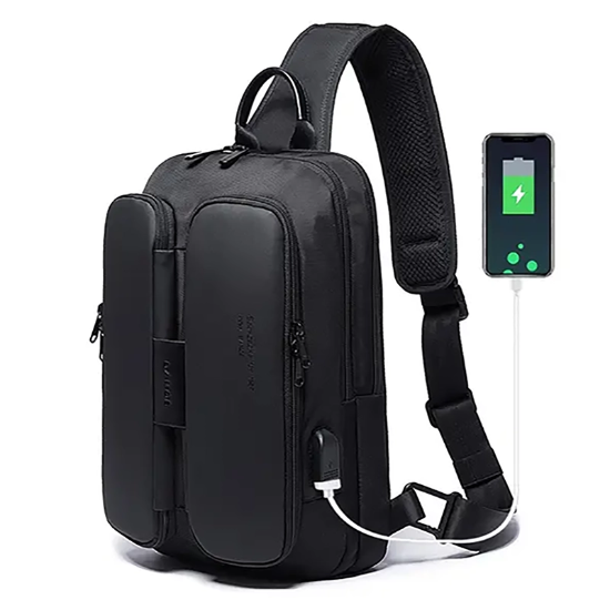 تصویر  کیف کراس بادی بنج اصل Bange BG-7079 ضدآب USB دار