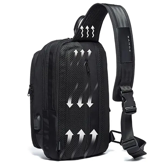 تصویر  کیف کراس بادی بنج اصل Bange BG-7079 ضدآب USB دار