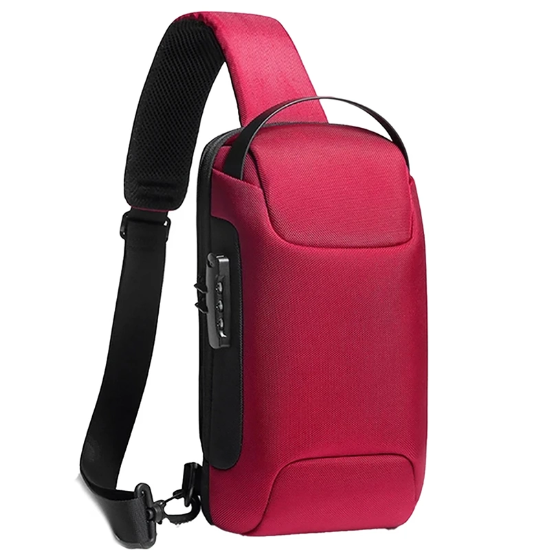 تصویر  کیف کراس بادی مردانه بنج اصل BANGE BG-22085 رمز دار با پورت USB