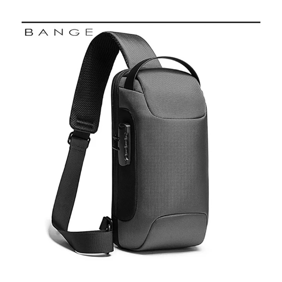 تصویر  کیف کراس بادی مردانه بنج اصل BANGE BG-22085 رمز دار با پورت USB