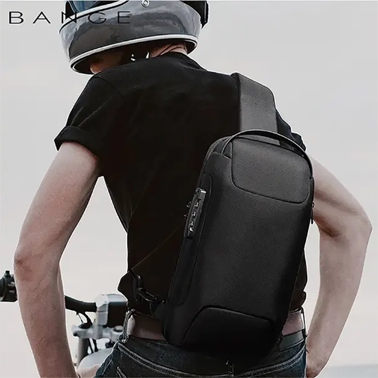 تصویر  کیف کراس بادی مردانه بنج اصل BANGE BG-22085 رمز دار با پورت USB