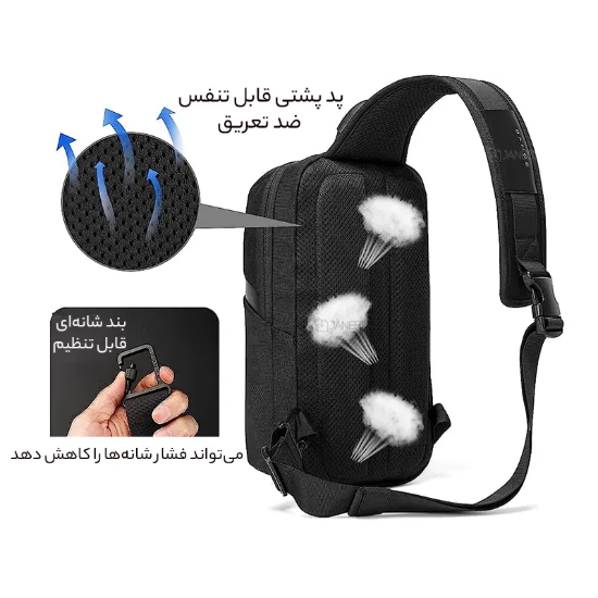 تصویر  کیف کراس بادی مردانه ضد آب بنج Bange BG-7719